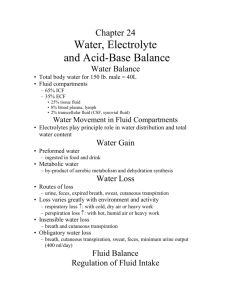 Chapter 24 Water, Electrolyte and Acid