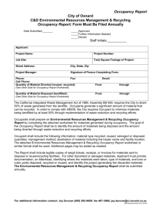 Occupancy Report - Public Works