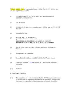 Willis v Superior Court of Los Angeles