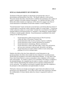 411.1: Sexual Harassment of Students
