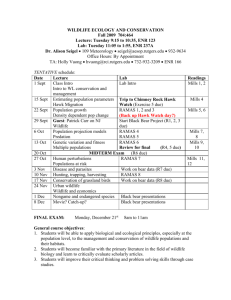 WILDLIFE ECOLOGY AND CONSERVATION
