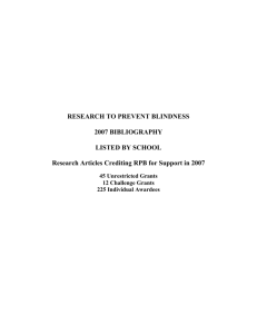 RPB BIBLIOGRAPHY 2007 - Research to Prevent Blindness