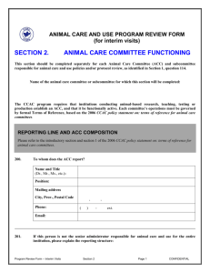 Animal Care Committee Functioning