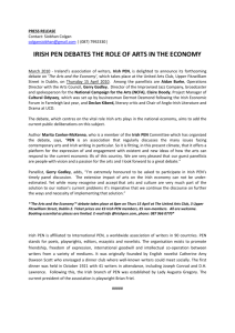 j PEN Debate Press Release - National Campaign for the Arts