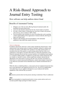 A Risk-Based Approach to Journal Entry Testing