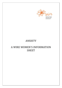 Anxiety Information Sheet - WIRE Women`s Information