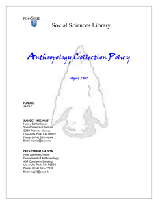 Anthropology - University Libraries