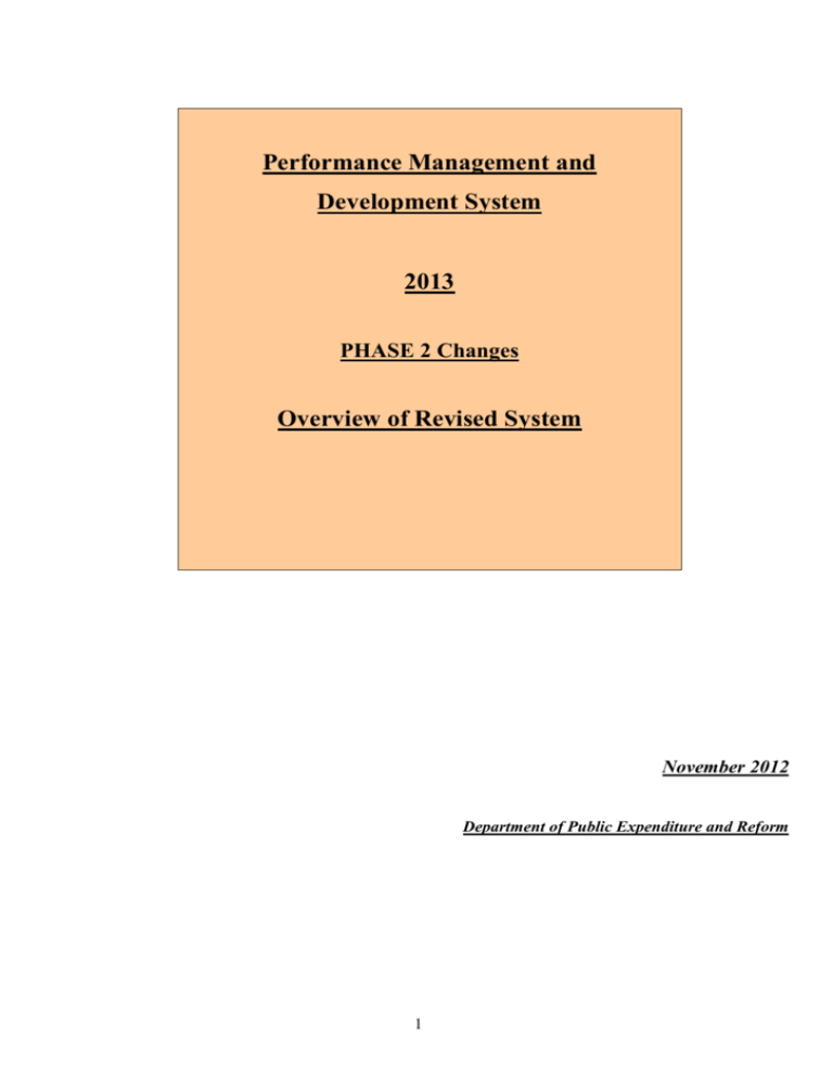 PMDS 2013 Overview Human Resource Management In The Civil