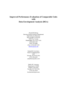 Improved Performance Evaluation of Comparable Units with Data