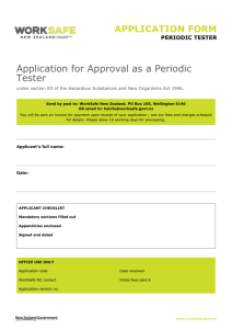 Application for Approval as a Periodic Tester