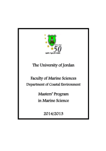 Study Plan - Faculty of Marine sciences