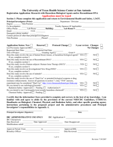 Registration of Hazardous Microbial and Recombinant DNA Research