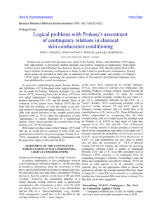 Logical problems with Prokasy`s assessment