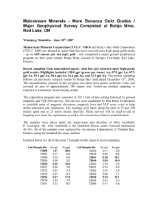 King`s Bay Gold- More Bonanza Gold Grades / Major Geophysical