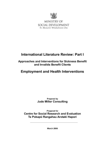 employment interventions - Ministry of Social Development