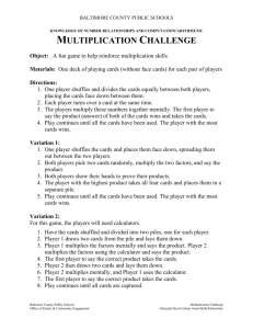 Multiplication Challenge - Baltimore County Public Schools