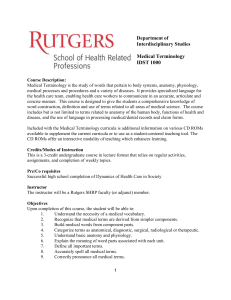 RU Word Medical Terminology - Rutgers: School of Health Related
