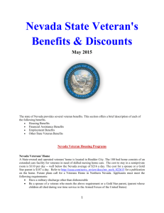 Vet State Benefits & Discounts – NV 2015