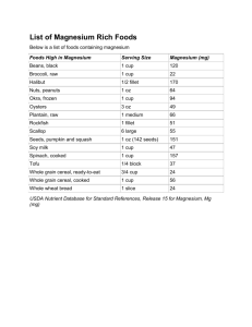 List of Magnesium Rich Foods - Owensboro Health Quest Medical