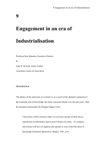 Engagement in an Era of Industrialisation