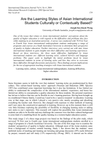 Intercultural Differences in Learning