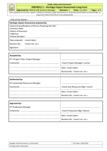 HSEF0912.1 - Heritage Impact Assessment Long Form