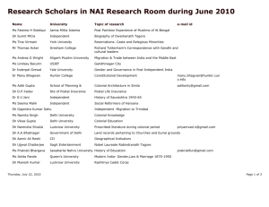 Research Scholars in NAI Research Room during June 2010 Name