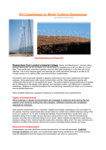 Oil Cleanliness in Wind Turbine Gearboxes
