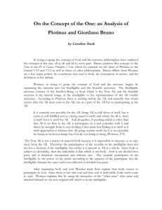On the Concept of the One: an Analysis of Plotinus and Giordano
