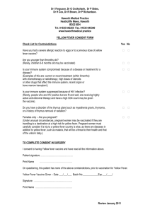 Yellow Fever consent form - Haworth Medical Practice