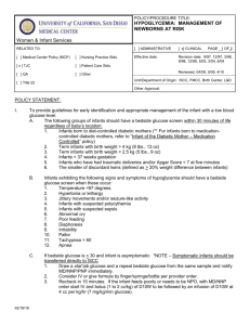 Hypoglycemia: Management of Newborns at Risk