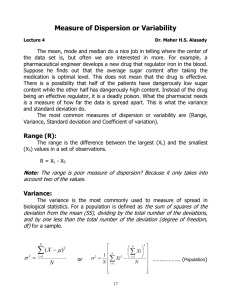 Introduction & Statistical Definitions