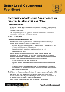 Community infrastructure & restrictions on reserves (sections 197