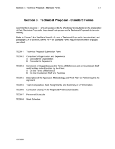 Section 3: Technical Proposal Standard Forms