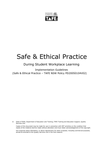 Safe and Ethical Practice during Student Workplace Learning