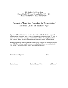 Consent of Parent or Guardian for Treatment of Students Under 18