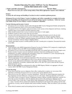 Vaccine Management SOP Sample Jan 2015