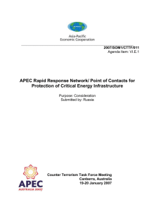 Russia`s proposal on APEC POC for protection of critical energy