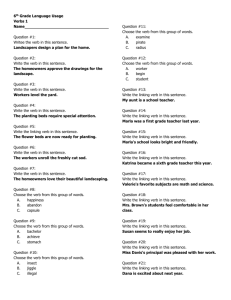 6th Grade Language Usage Verbs 1 Name Question #1: Writee the