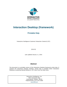 Interaction Desktop - CIC Documentation Library