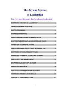 Chapter 1 Concept of Leadership