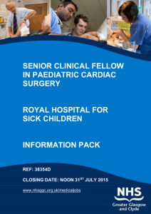 The Royal Hospital for Sick Children: Cardiac Surgery Unit
