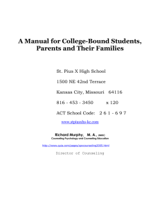 College Planning Manual for Parents and Students