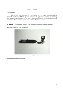 Laser Principles and Construction