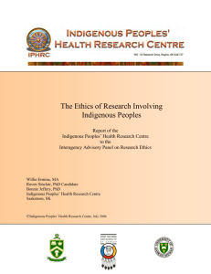 IPHRC Ethics Review - Indigenous Peoples` Health Research Centre