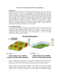 Reducing Cavity Resonance In Wireless