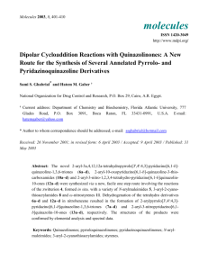 Dipolar Cycloaddition Reactions with Quinazolinones: A