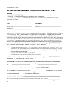 Medical Exemption Request Form Template
