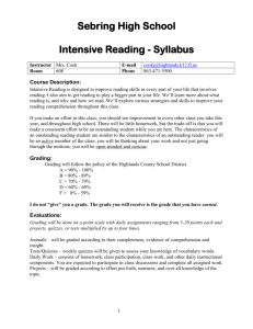 Intensive Reading - Syllabus