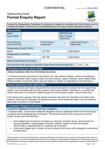 Formal enquiry report - Leeds Safeguarding Adults Board